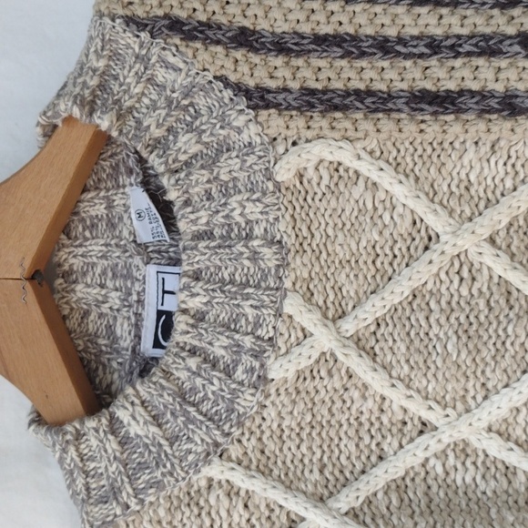 CTME Vintage Tan and Gray Sweater M - Picture 3 of 11